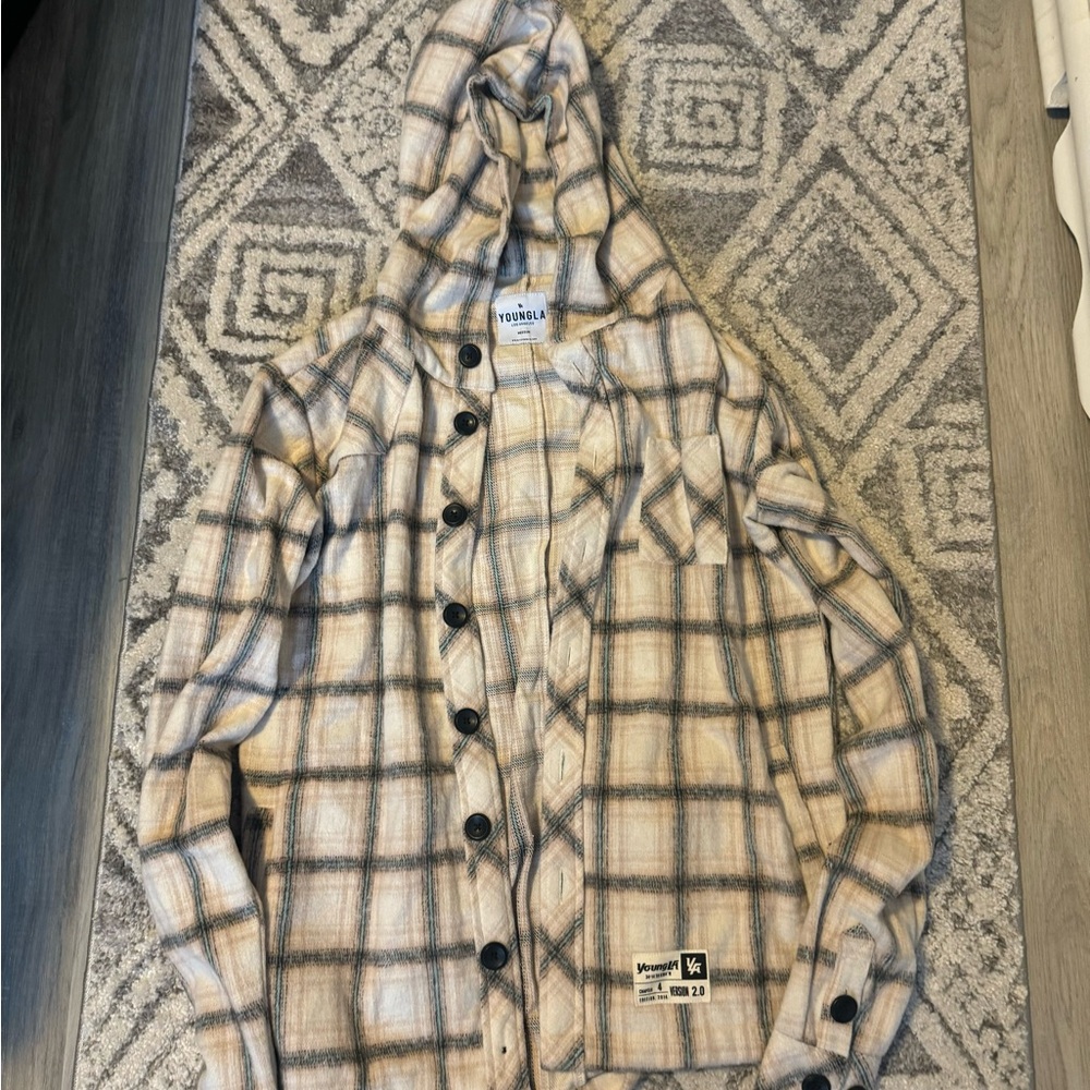 YoungLA 431 Hooded Flannel Men’s Medium